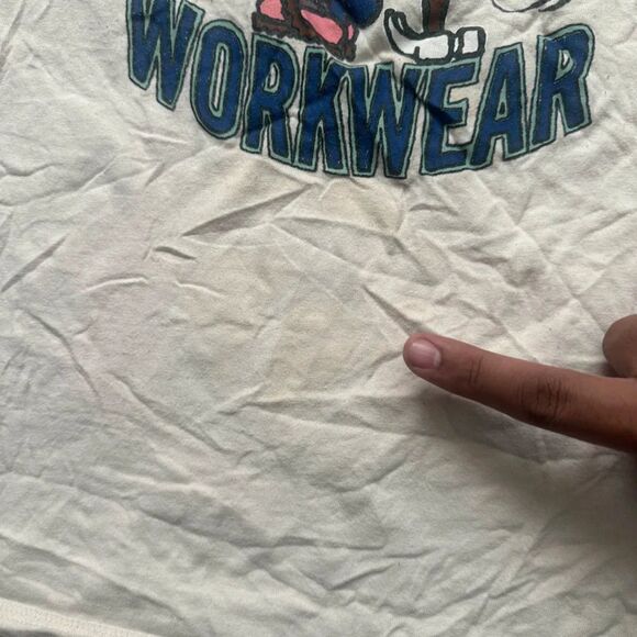 Vintage 70s Snoopy Blue Ribbon Workwear Hooded Long Sleeve Shirt Size Large - Picture 9 of 9